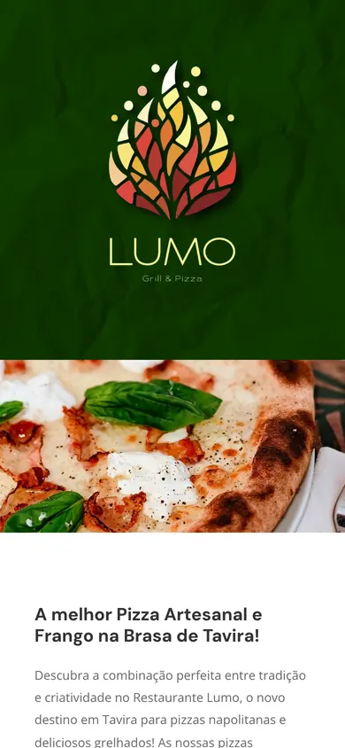 O site da LUMO no telemóvel.