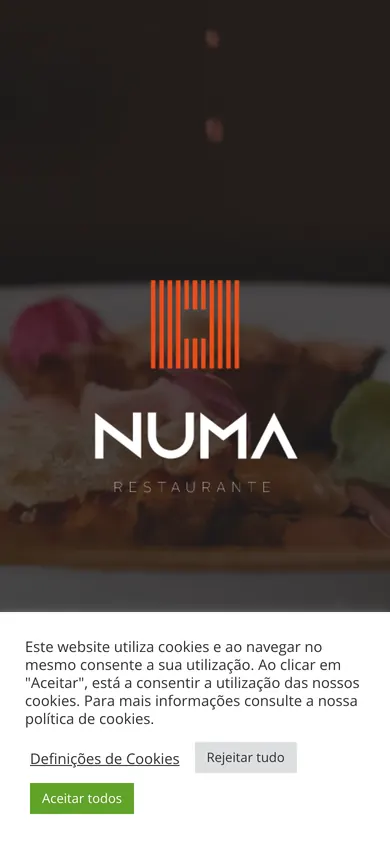 O site do NUMA no telemóvel.